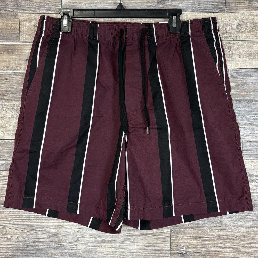 American Eagle Purple With Black Stripe Jogger Shorts Size L Next Level Flex NWT